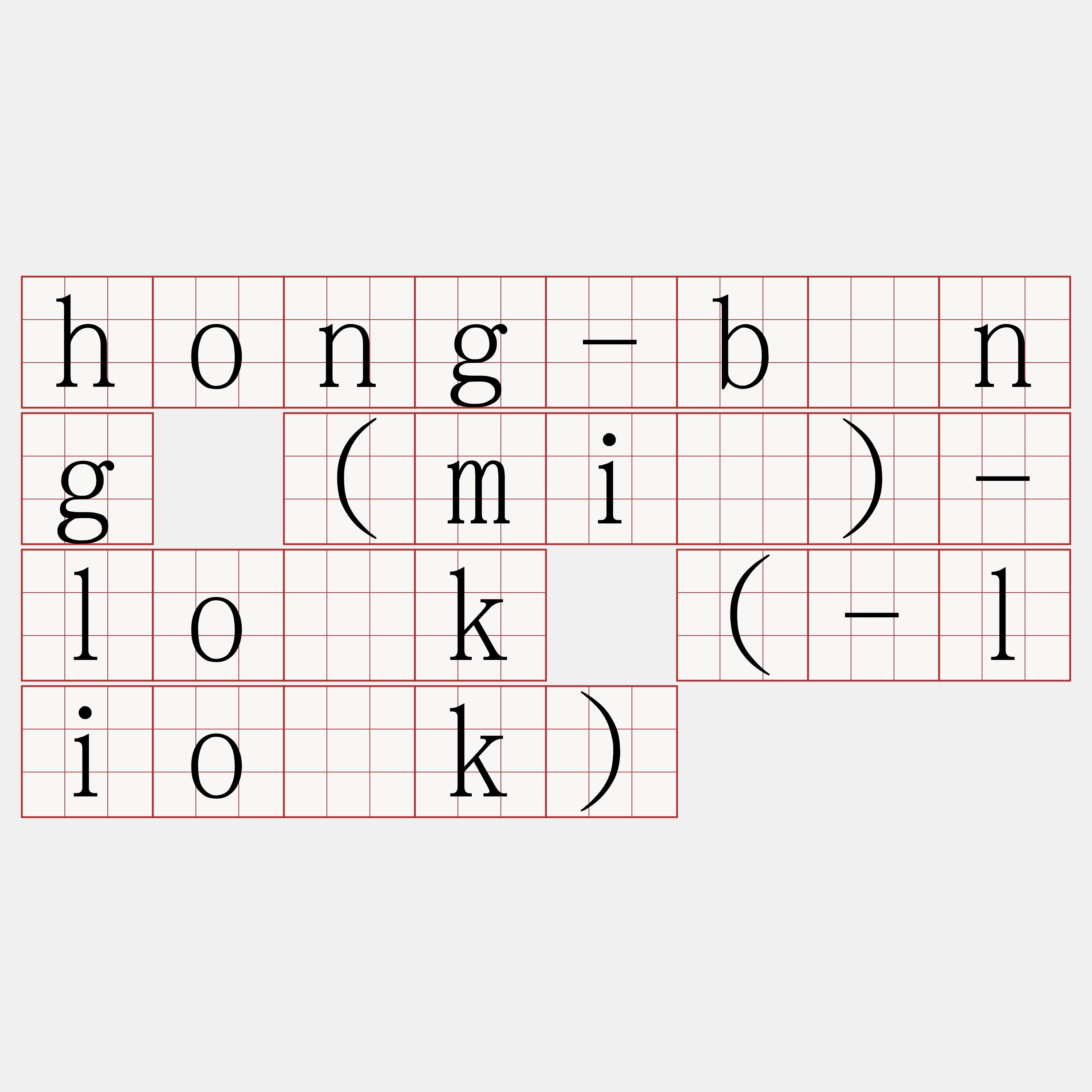 hong-bîng (miâ)-lo̍k (-lio̍k)